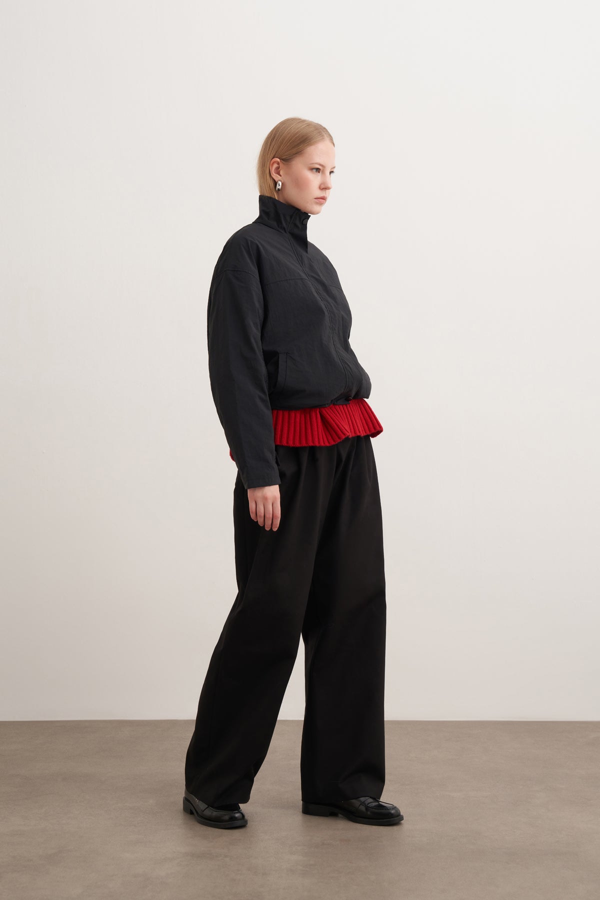 Dik Yaka Paraşüt Yağmurluk Ceket