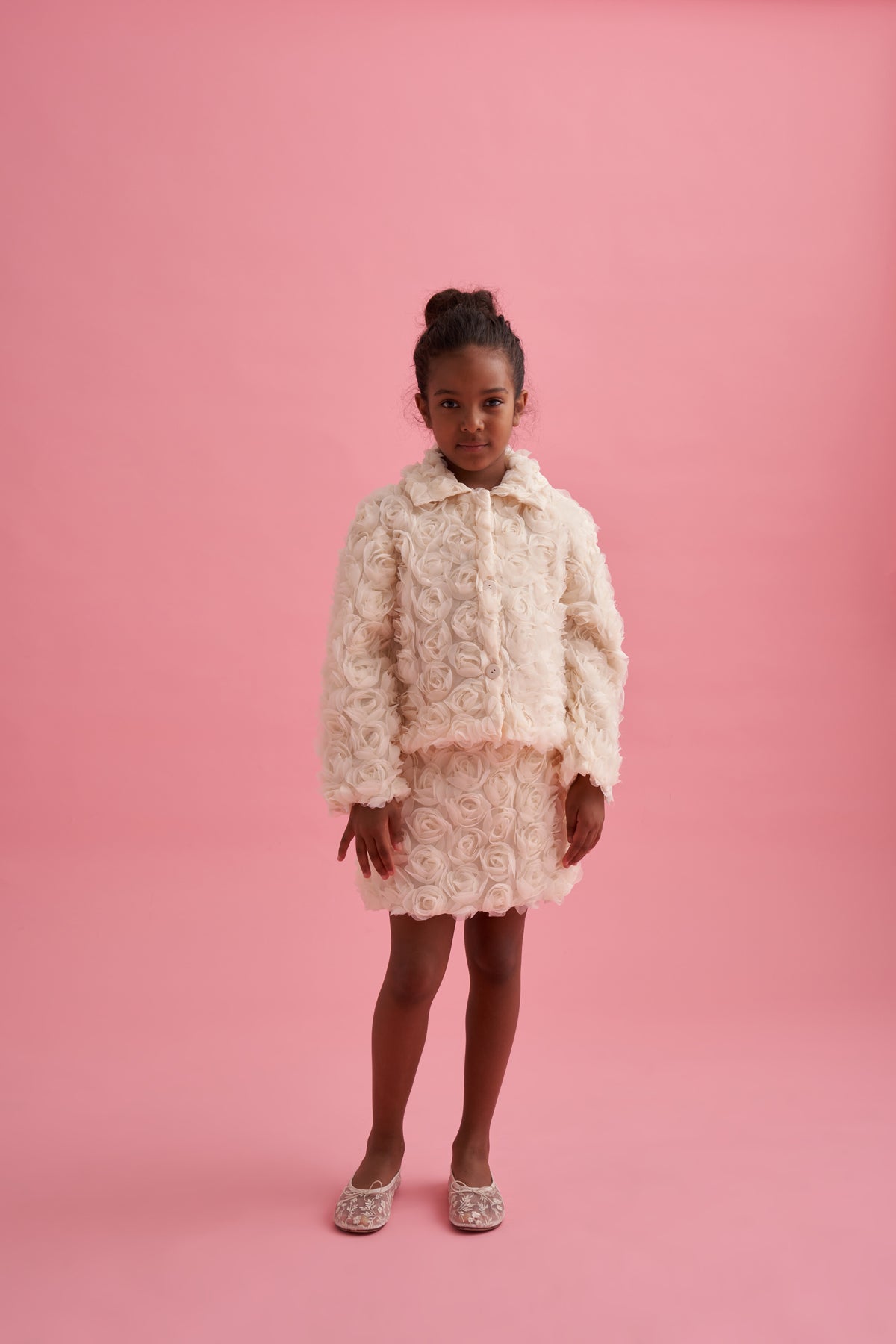 Premium Tül Kabartmalı Ceket Etek Takım