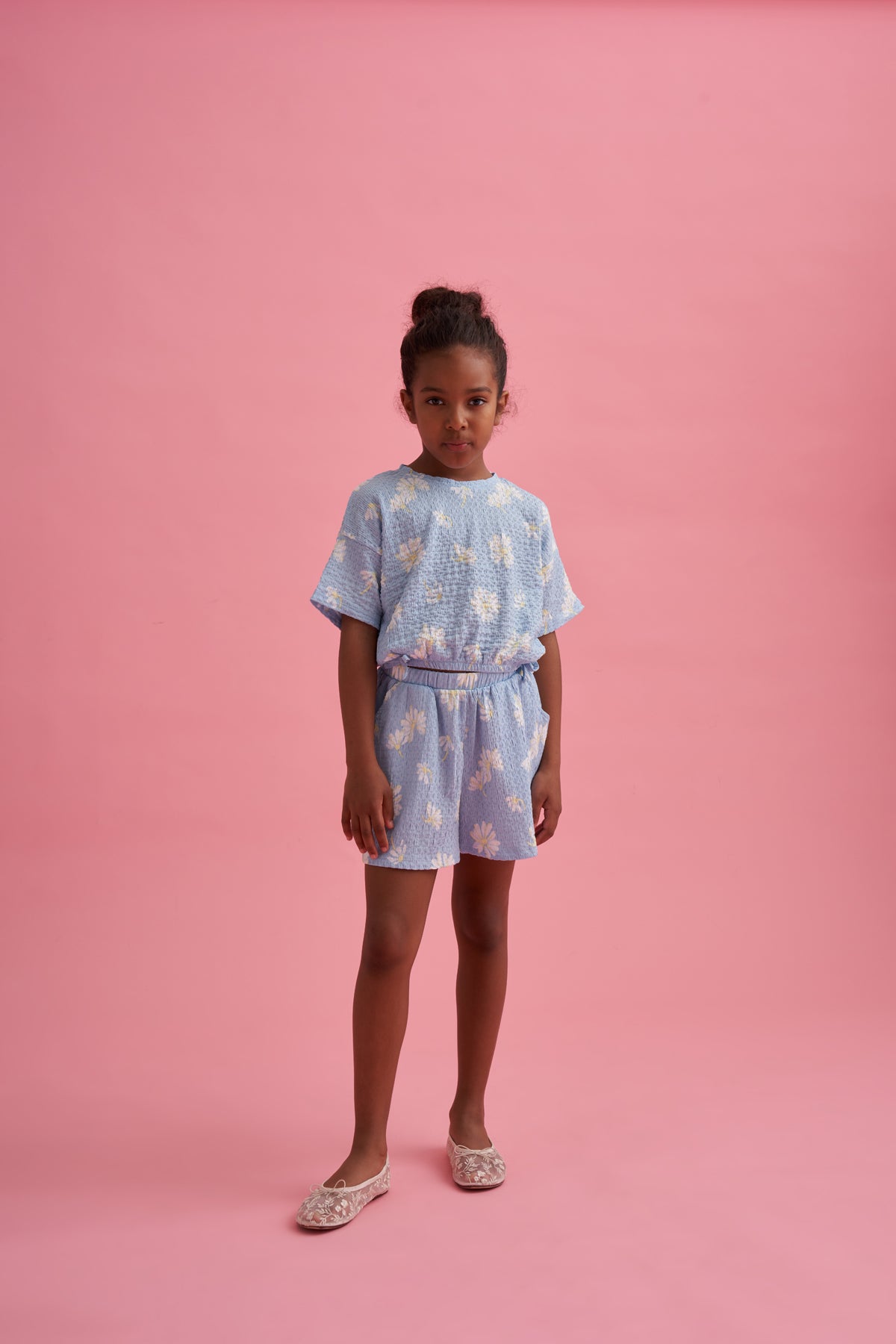 Çiçek Baskılı Şort Takım