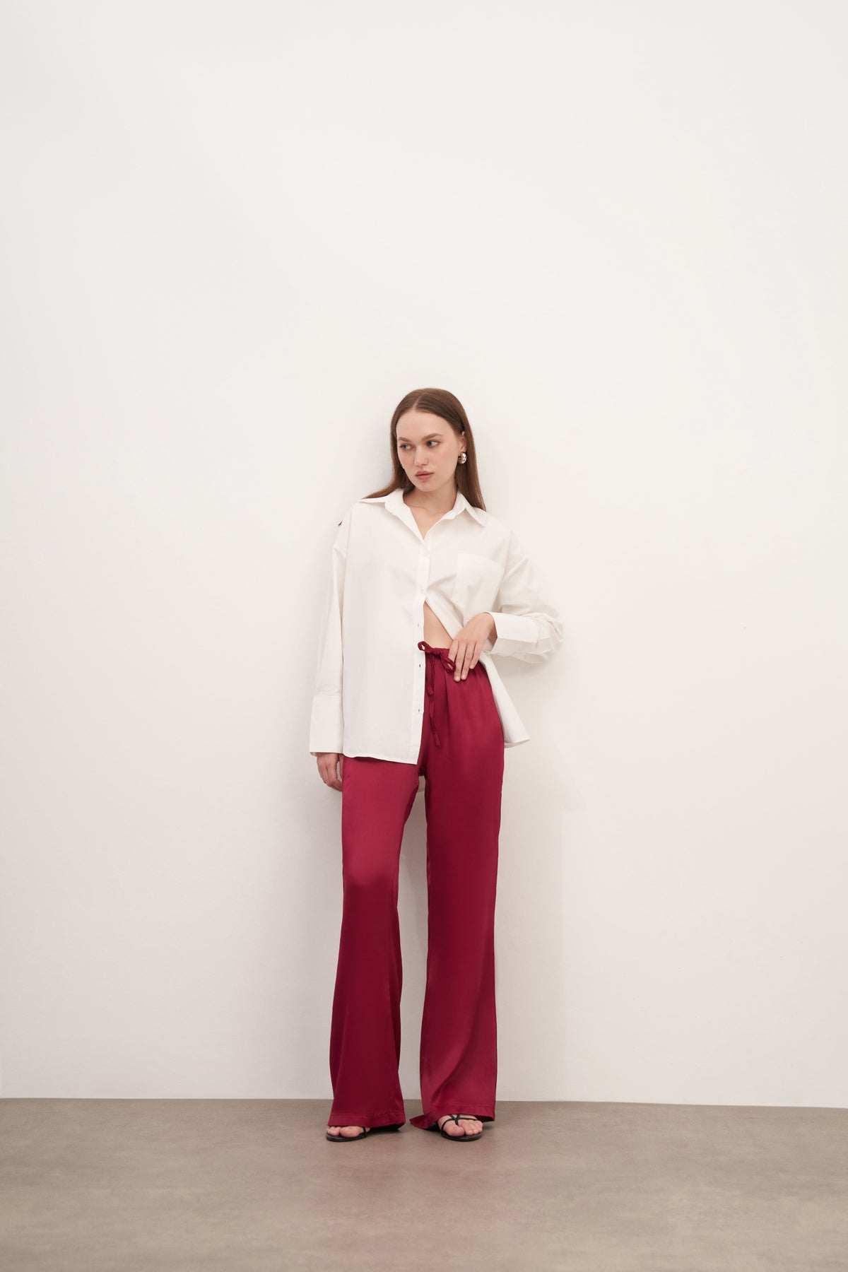 İspanyol Paça Saten Pantolon