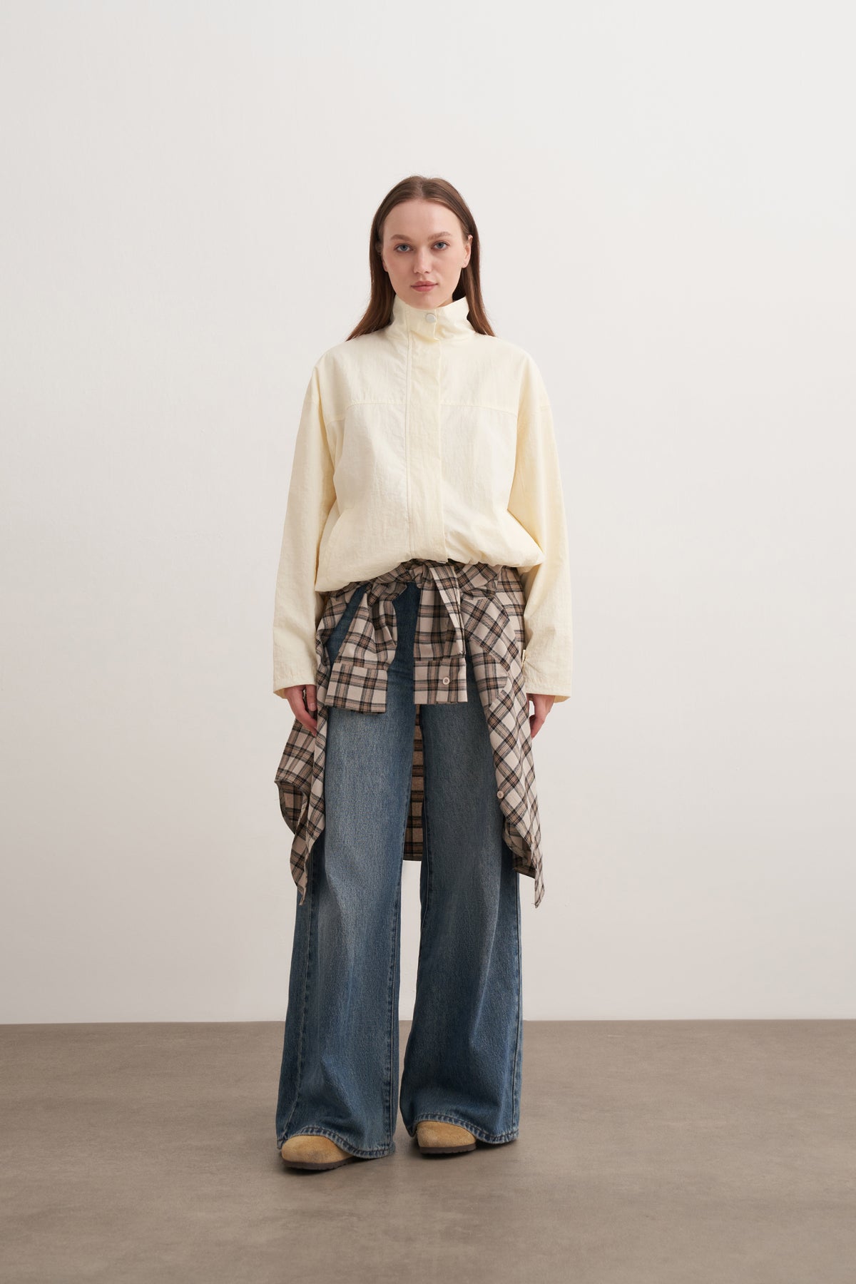 Dik Yaka Paraşüt Yağmurluk Ceket