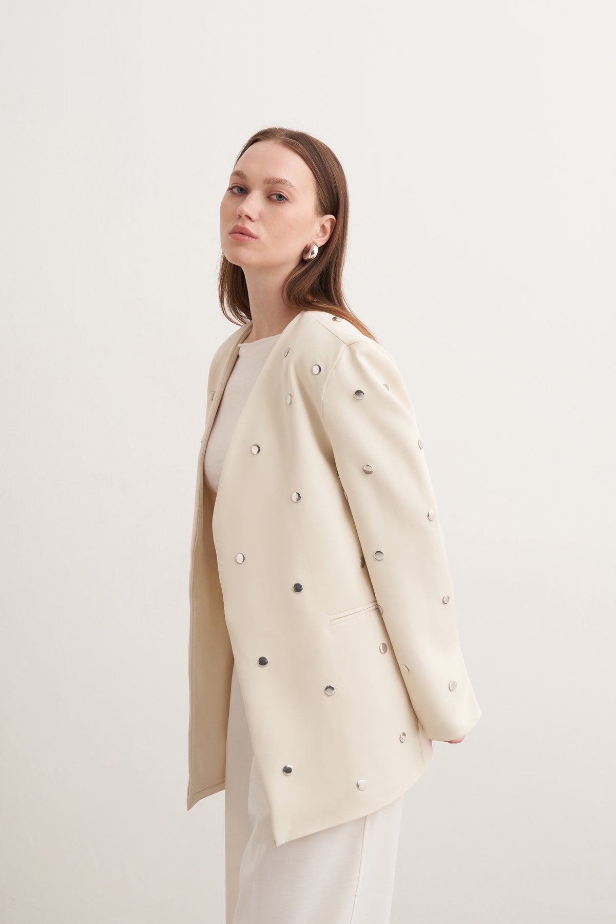 Zımbalı Rahat Kalıp Ceket