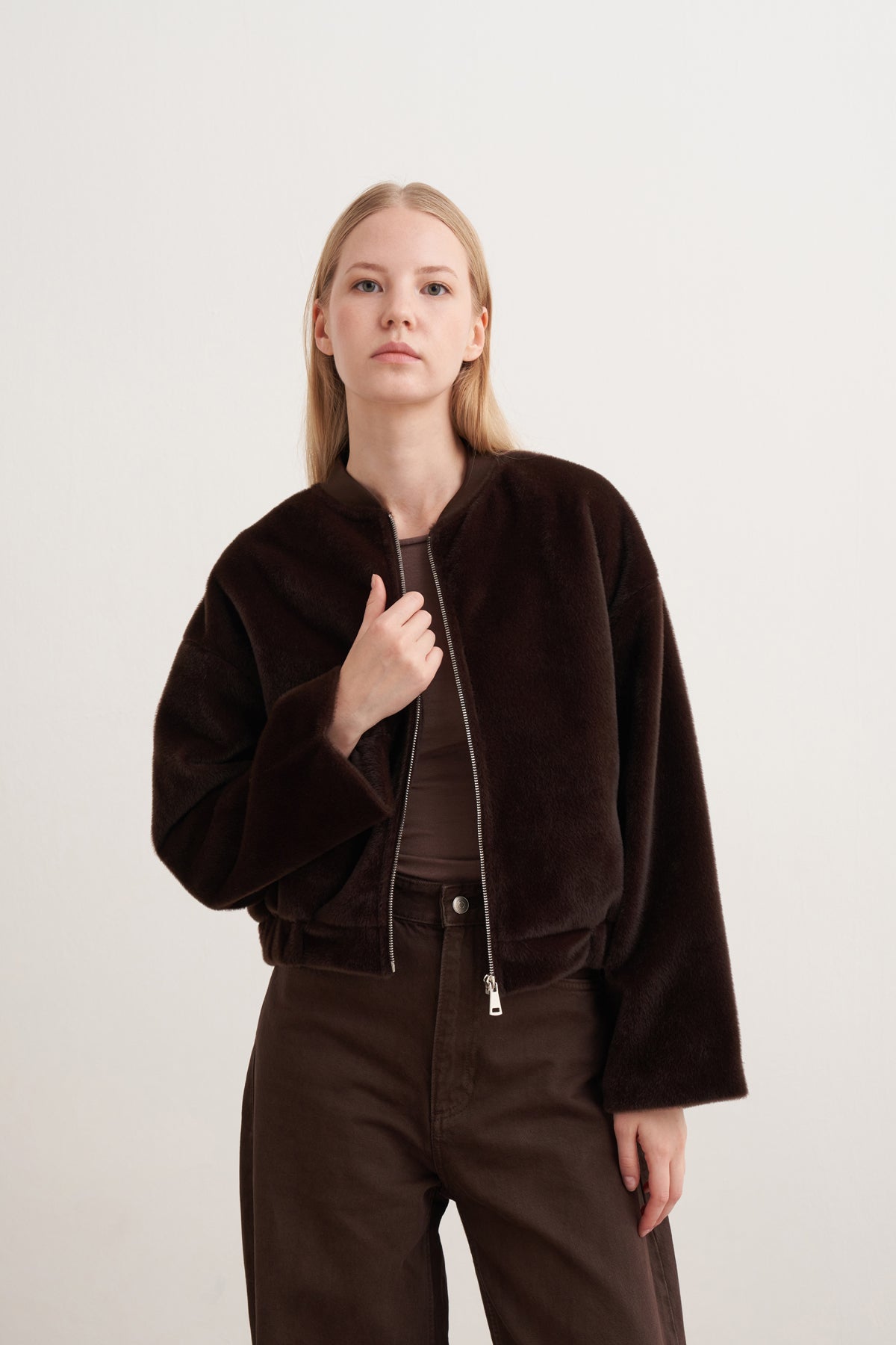 Tay Tüğü Kürk Bomber Ceket