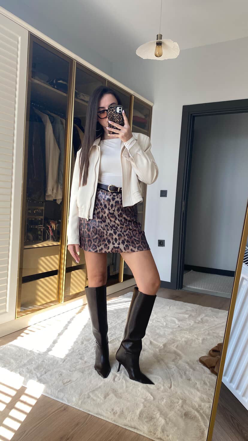 Pulpayet Leopar Şort Etek