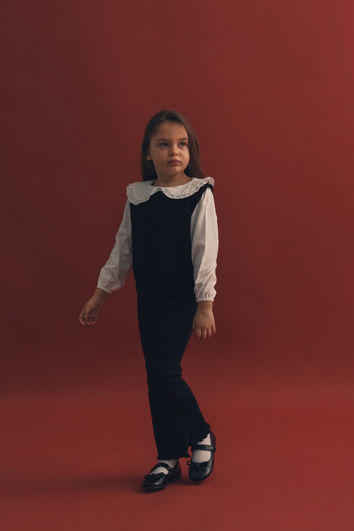 Dantel Yaka Triko Gömlek Tayt Takım