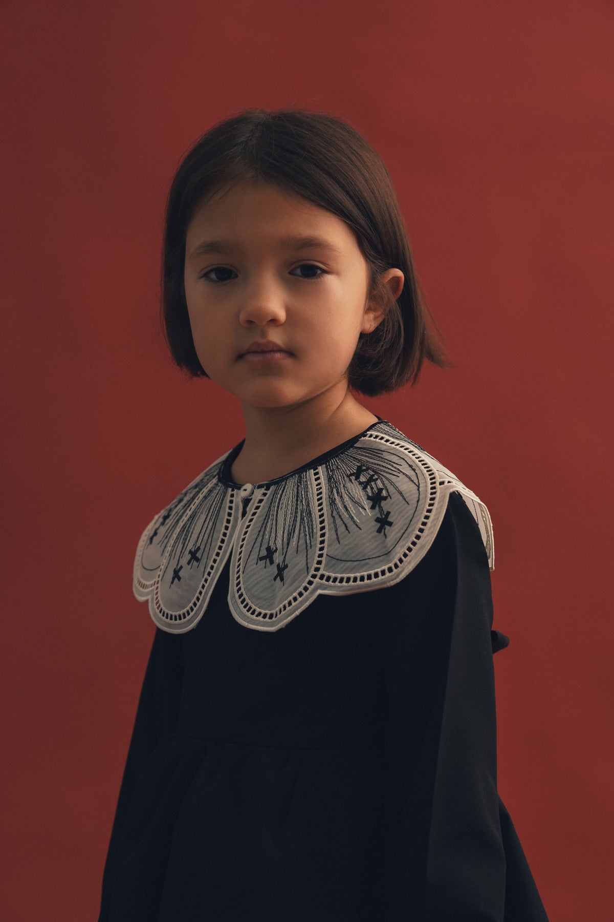 Dantel Yaka Kloş Elbise