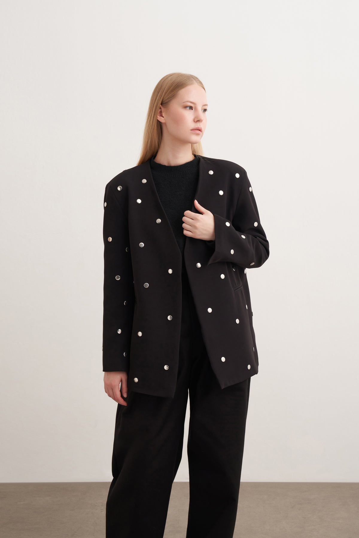 Zımbalı Rahat Kalıp Ceket