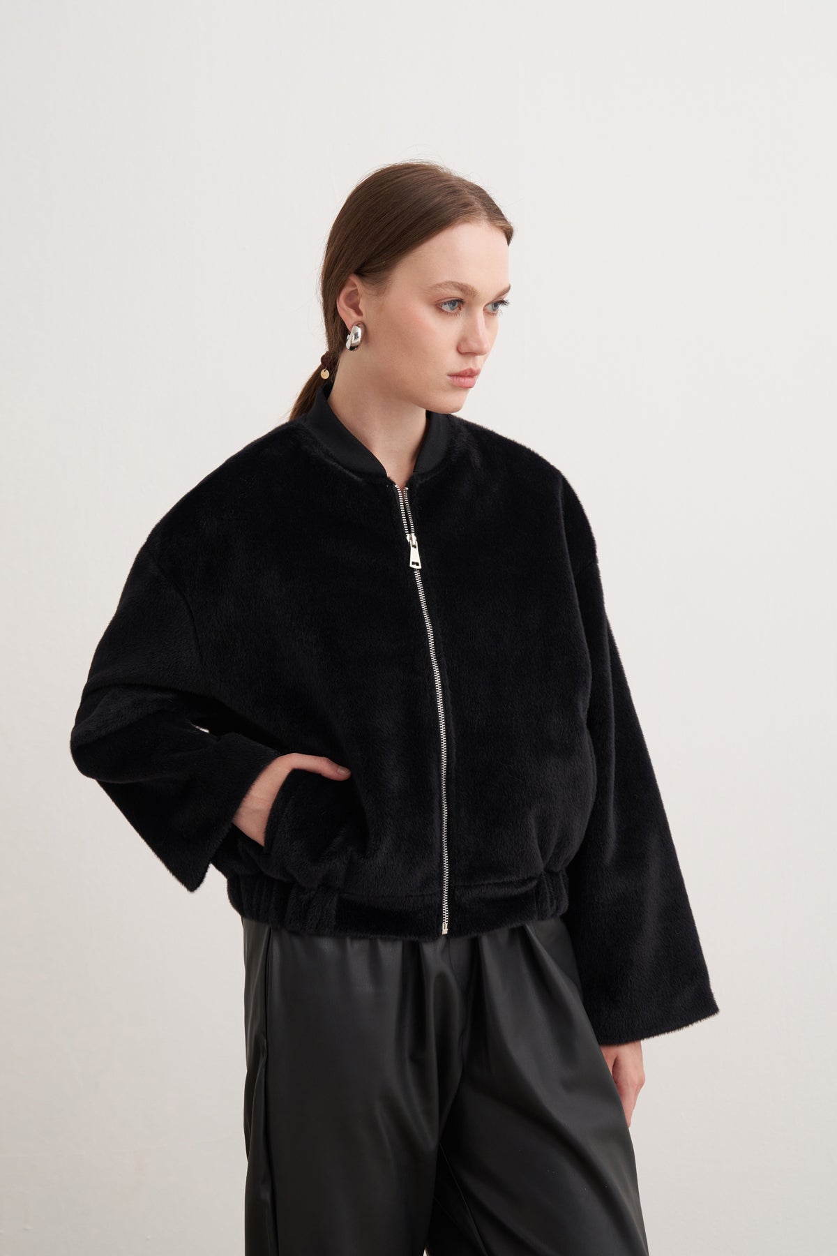 Tay Tüğü Kürk Bomber Ceket