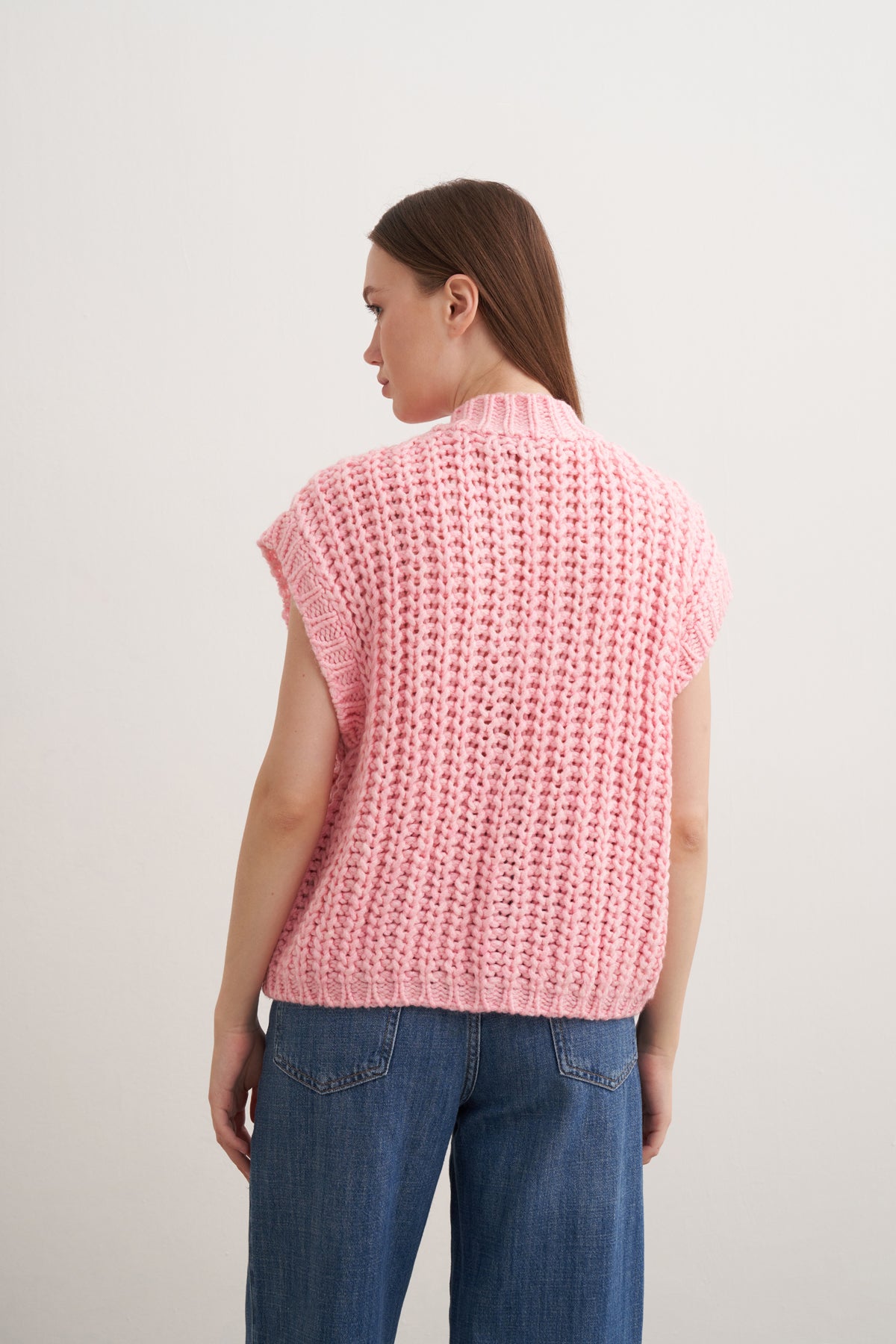 Kalın Örgülü Triko Yelek