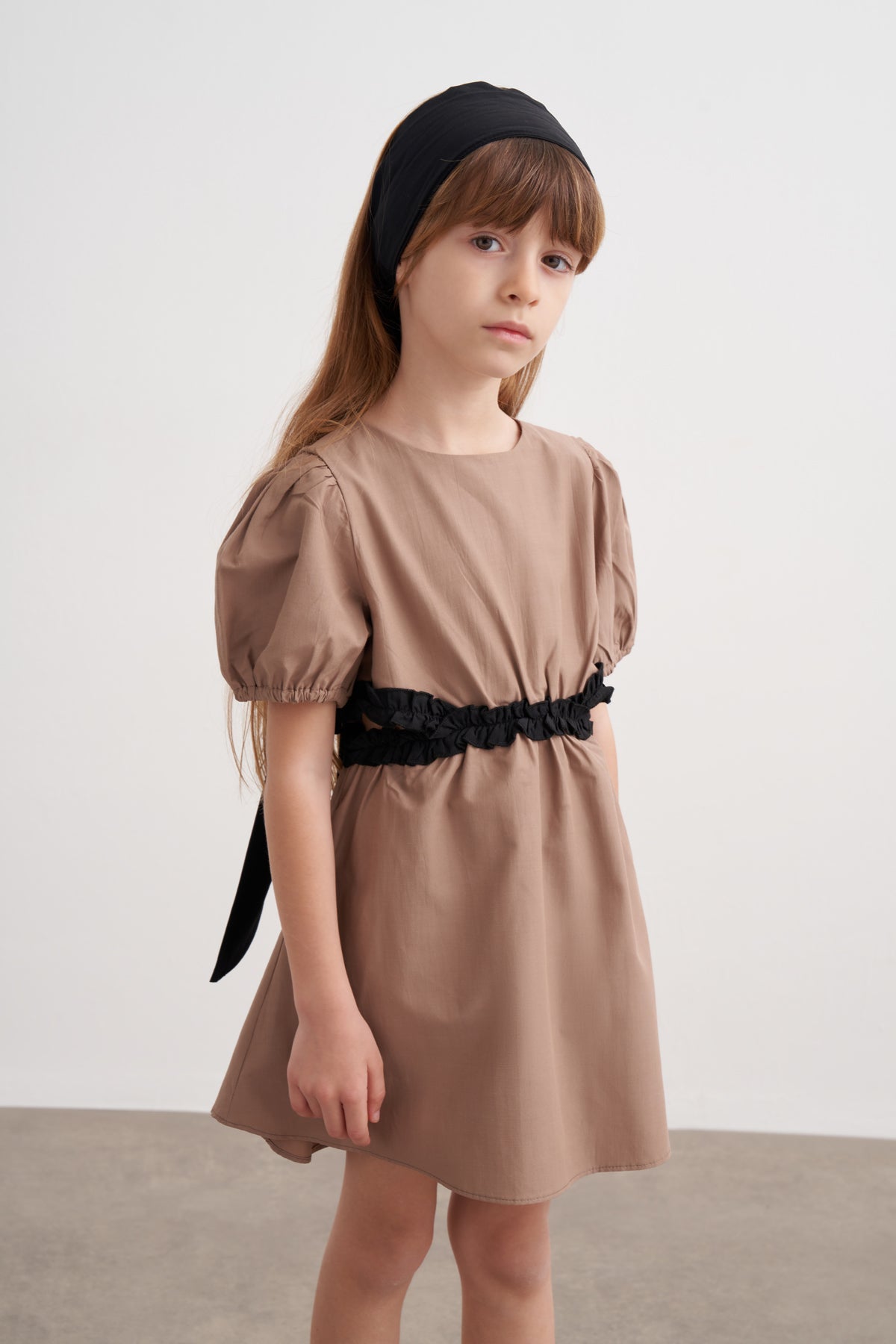 Beli Pencere Detaylı Poplin Elbise