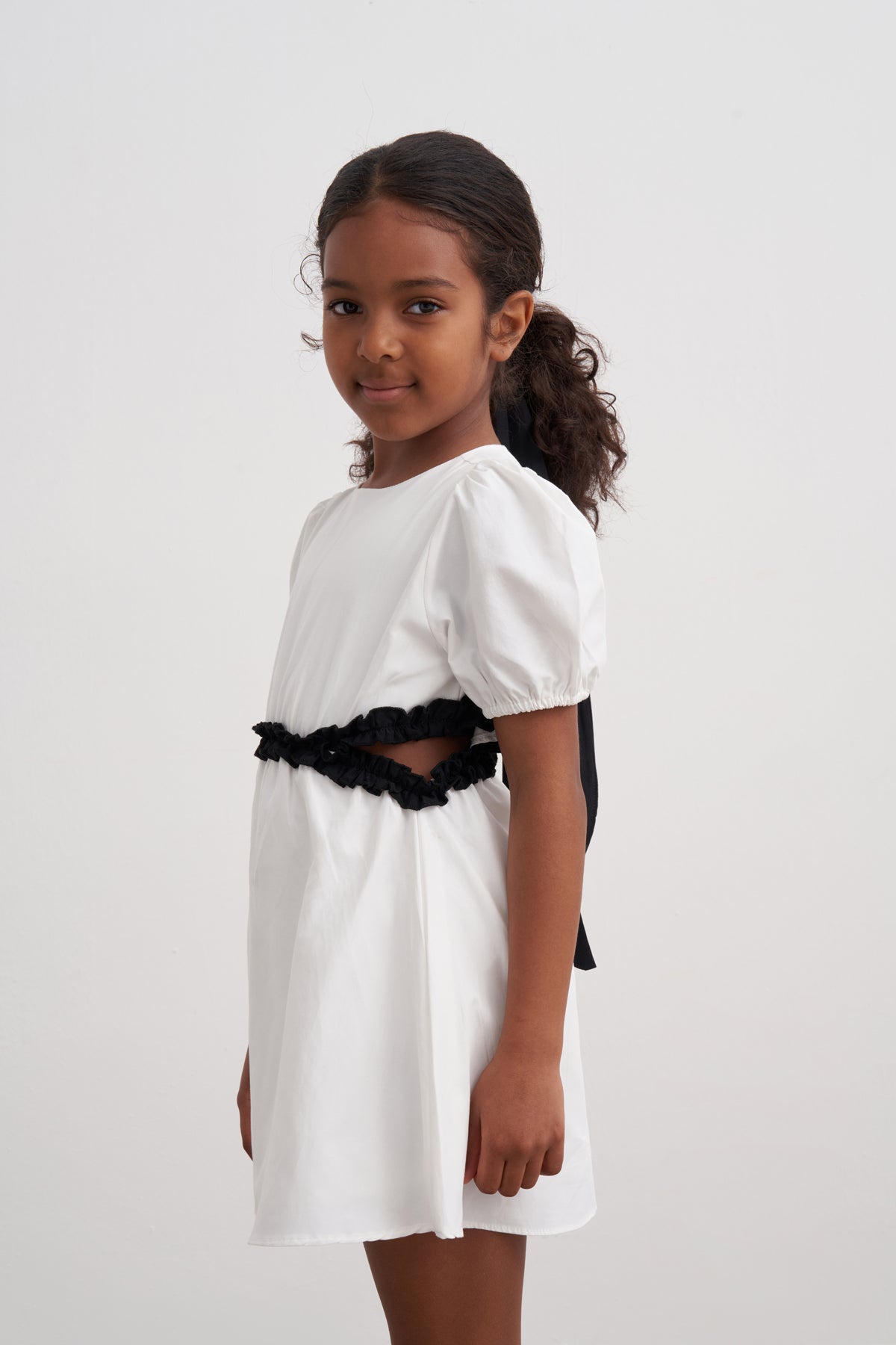 Beli Pencere Detaylı Poplin Elbise