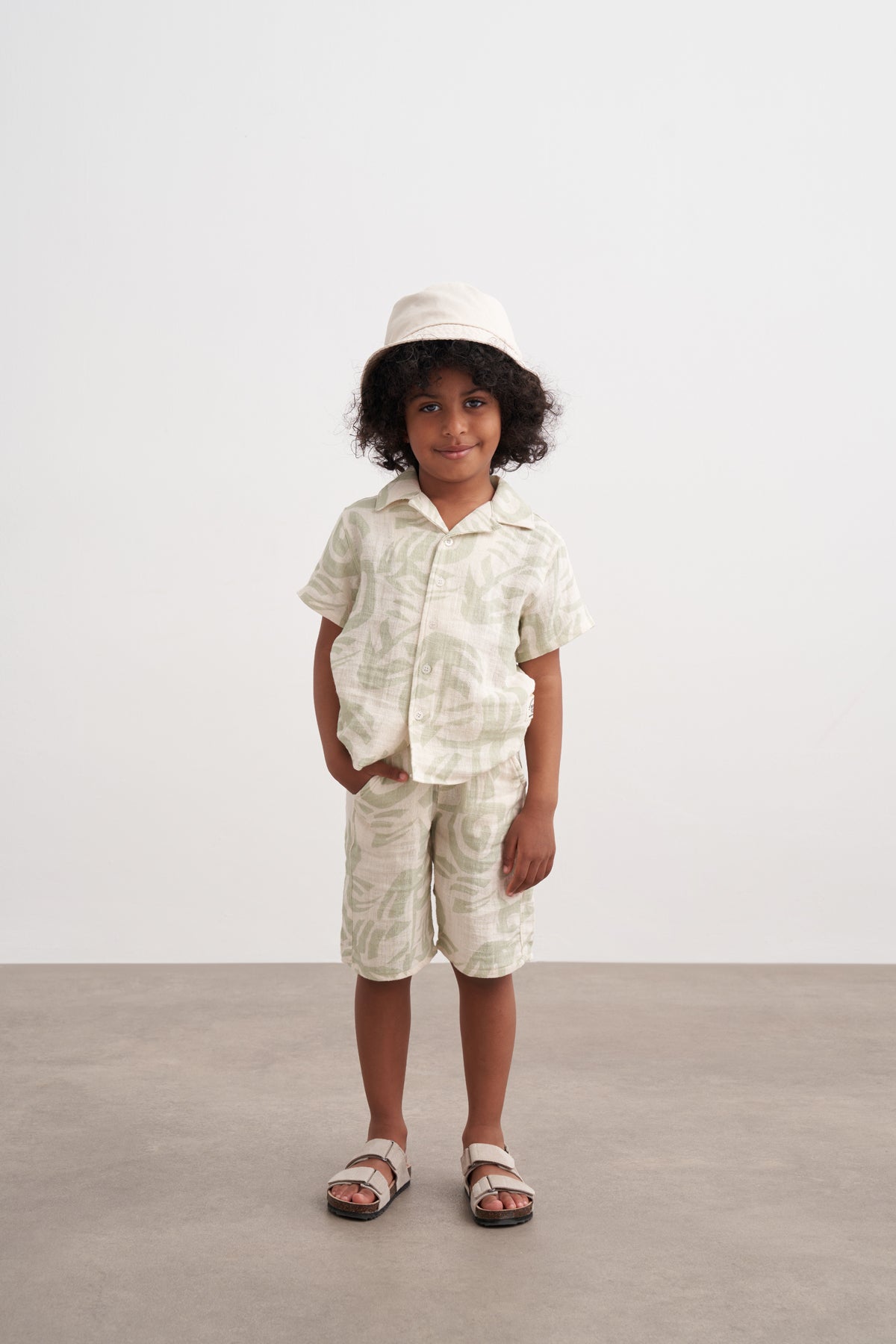 Keten Oversize Desenli Takım