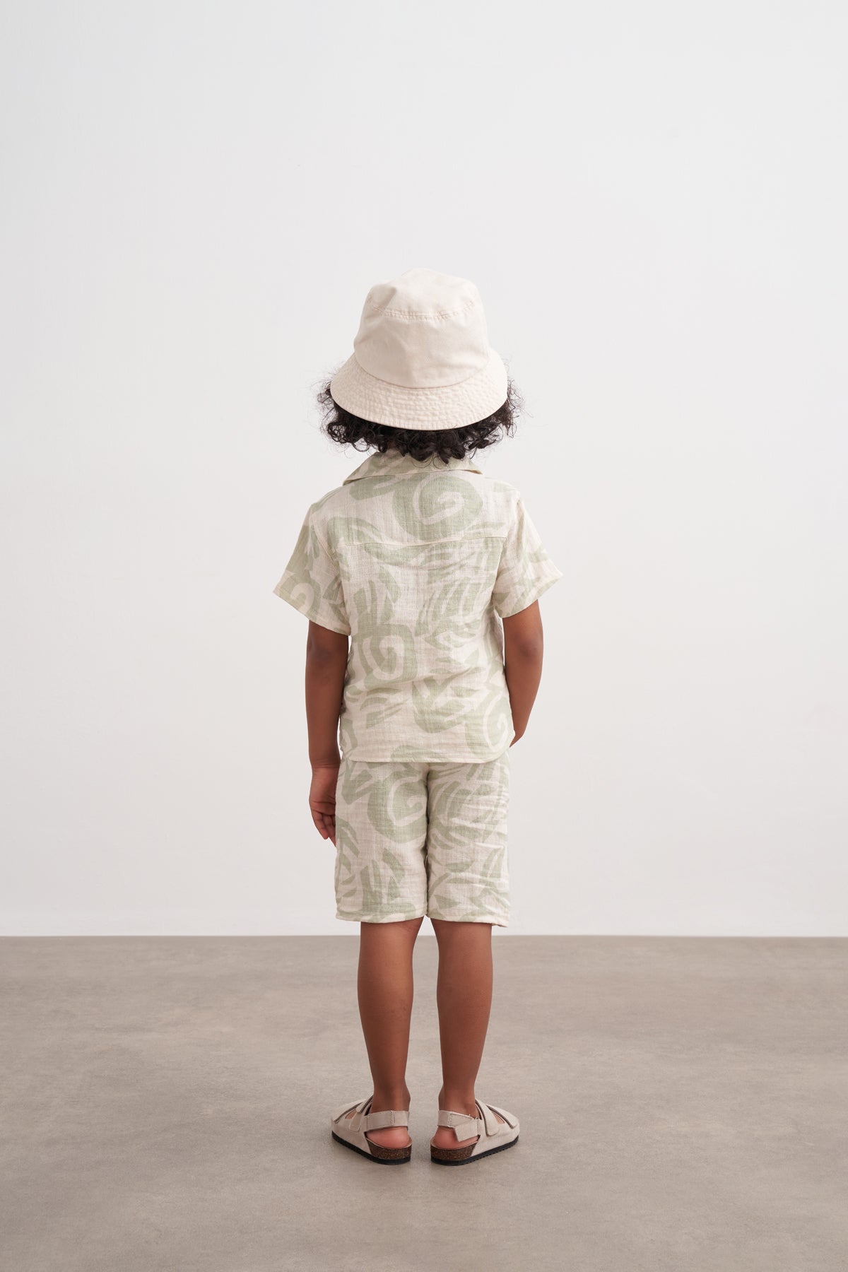 Keten Oversize Desenli Takım