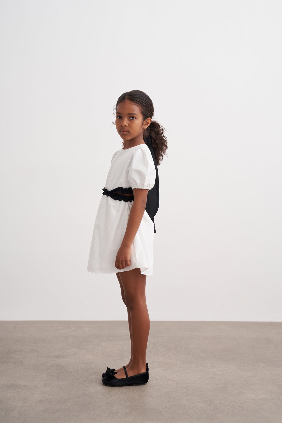 Beli Pencere Detaylı Poplin Elbise