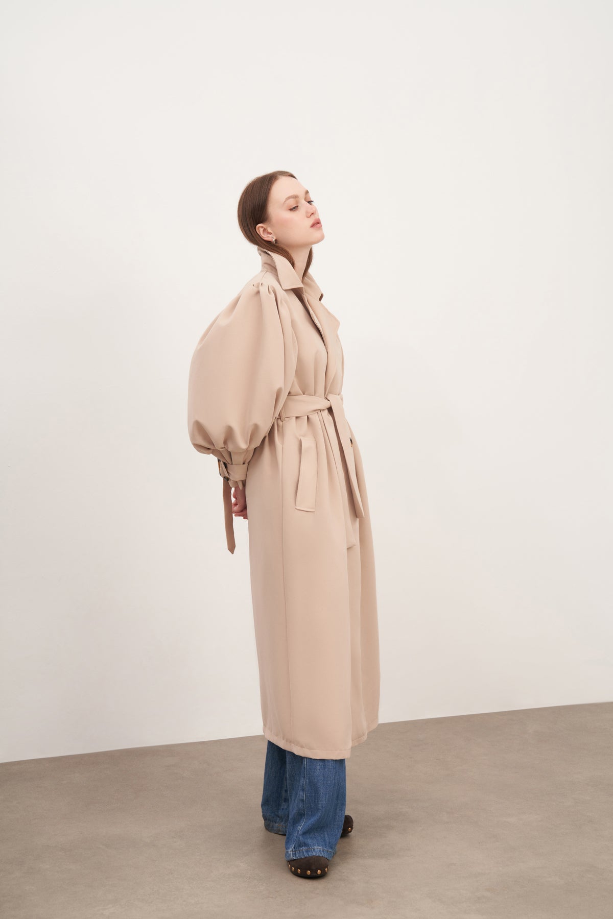 Balon Kol Uzun Trençkot