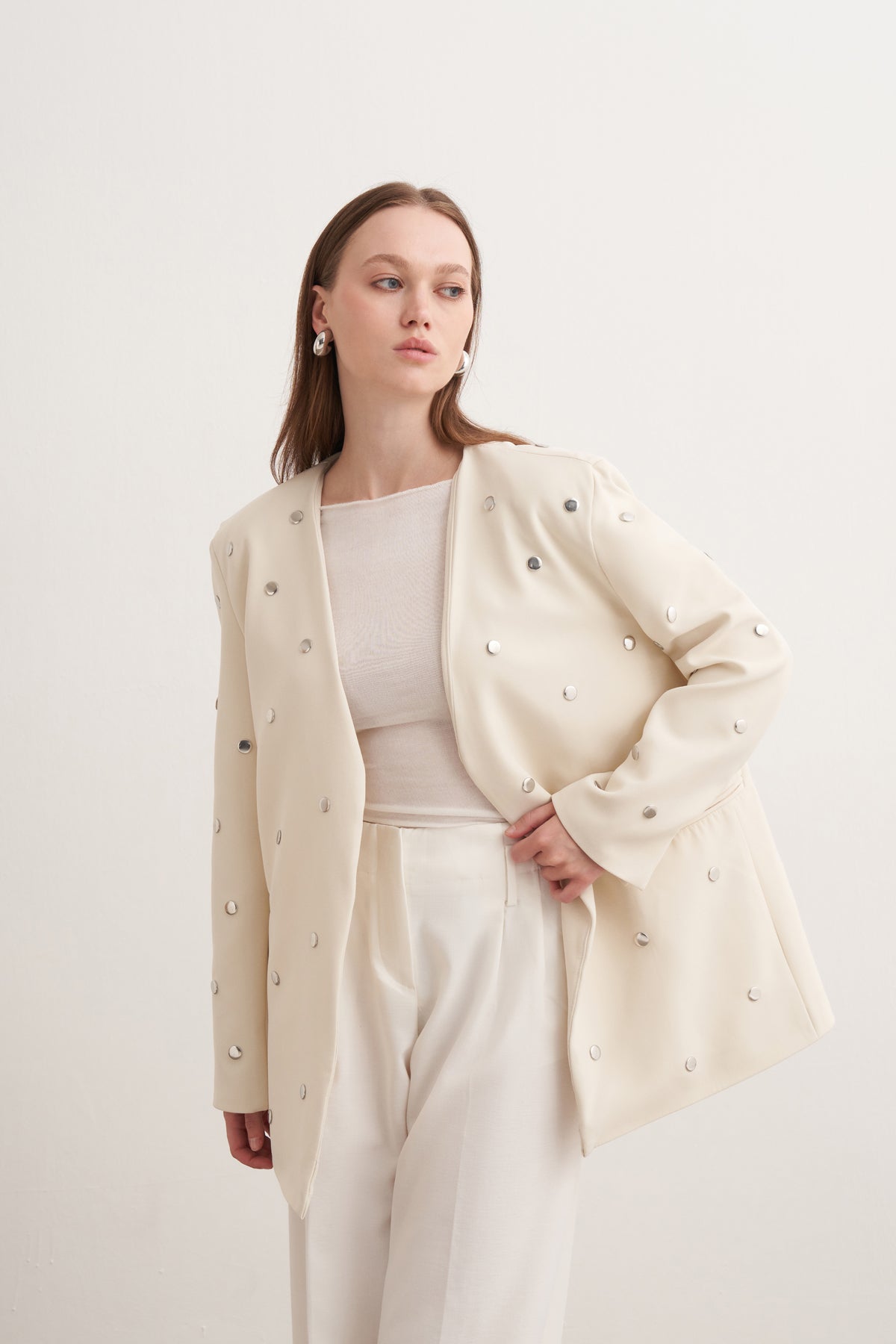 Zımbalı Rahat Kalıp Ceket