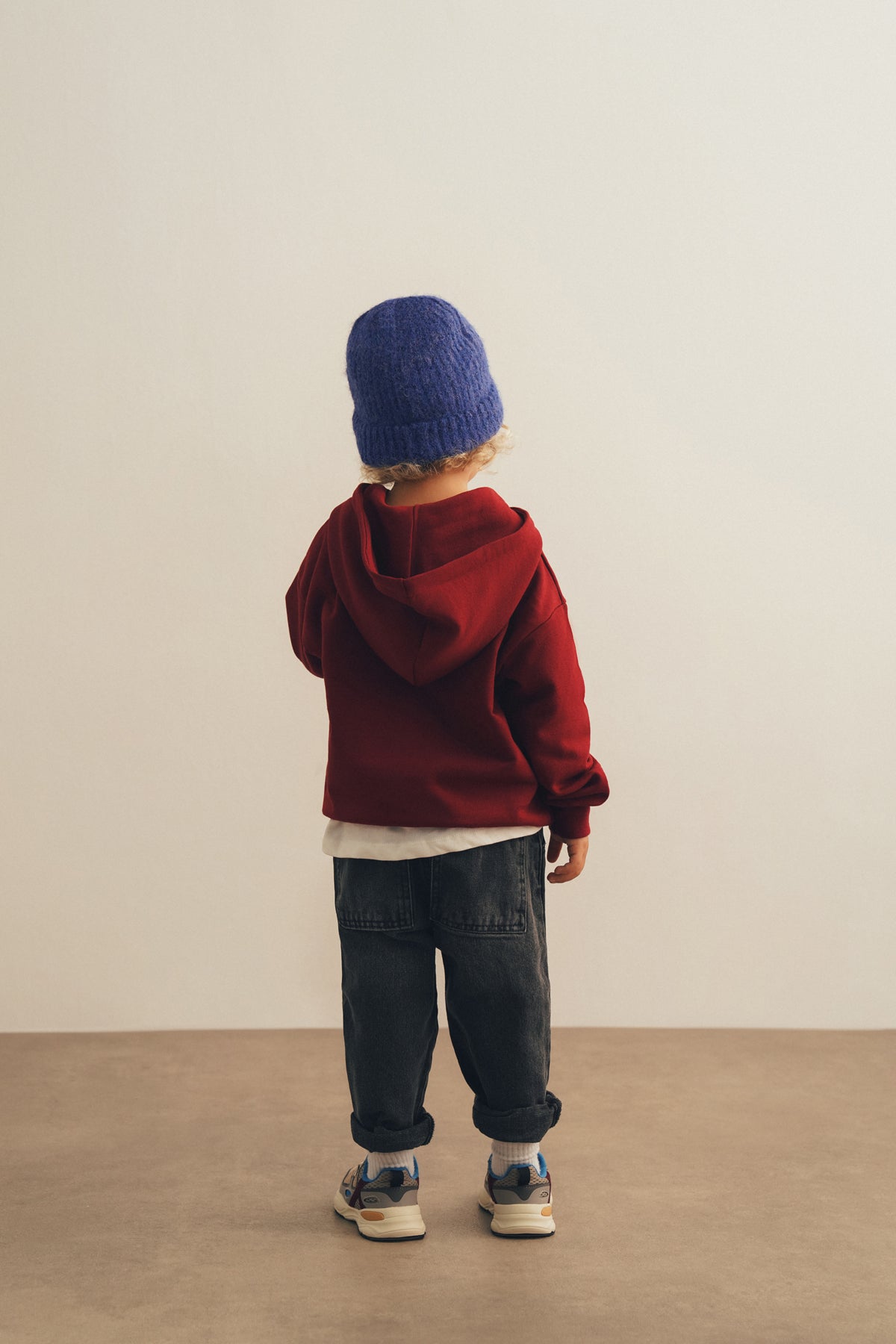 Bordo Kapüşonlu Oversize Sweatshirt