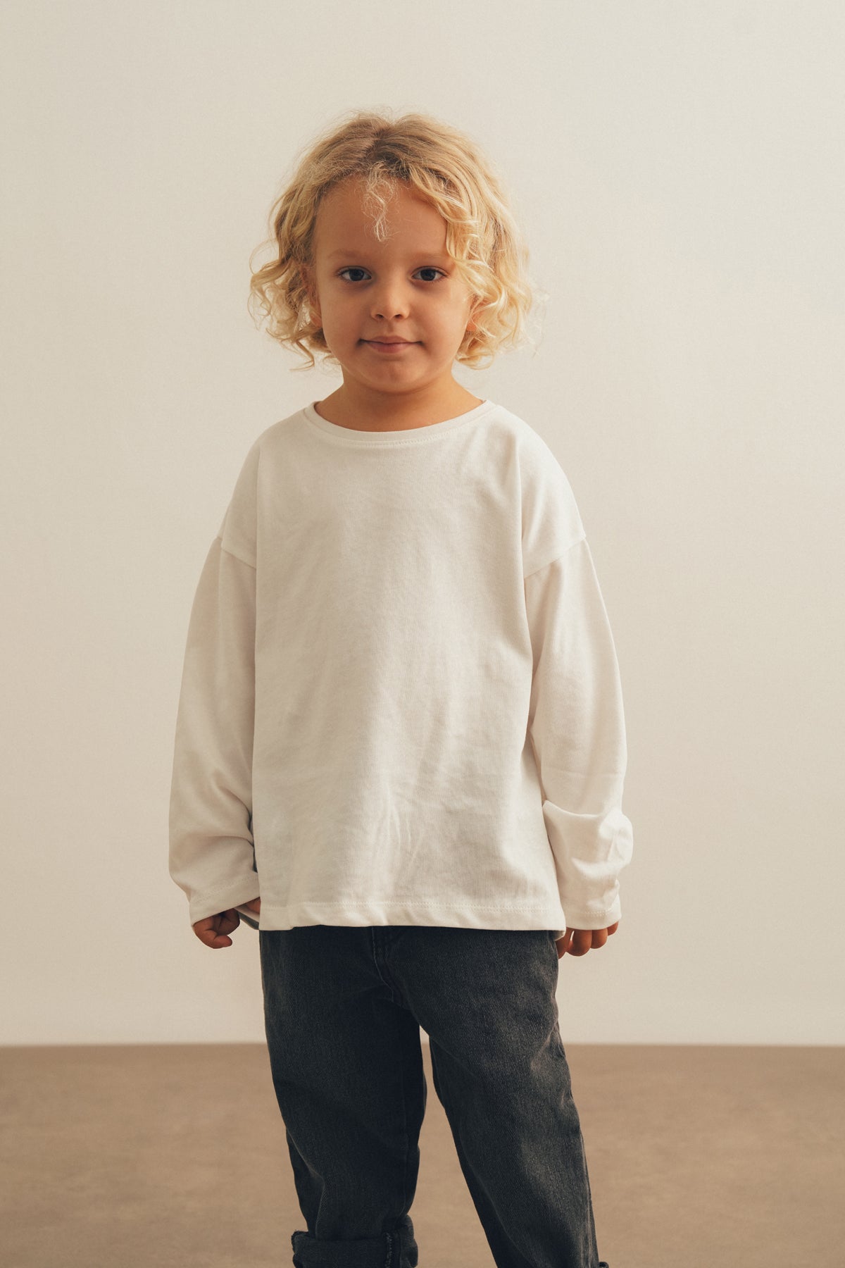 Beyaz Uzun Kol Basic T-Shırt