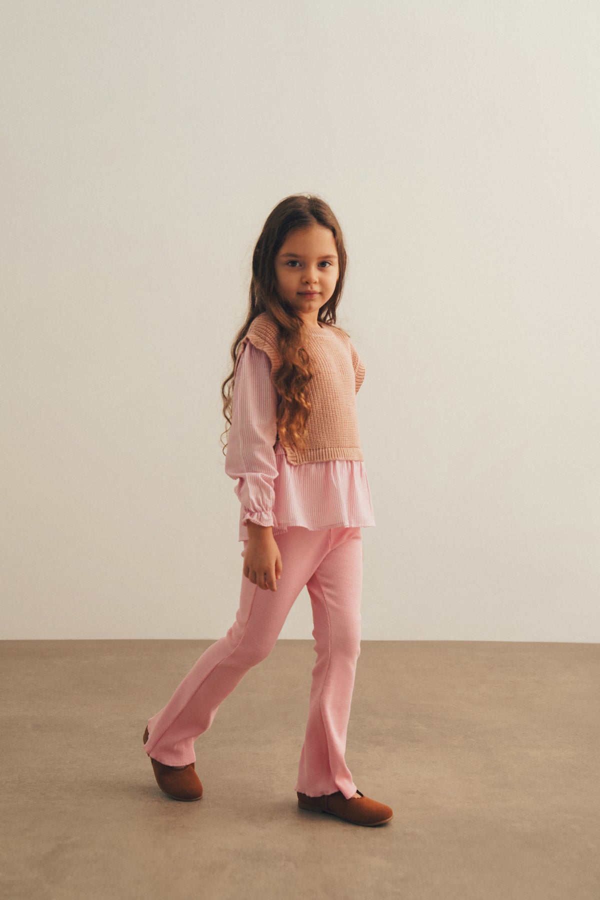 Triko Detaylı Gömlek Tayt Takım