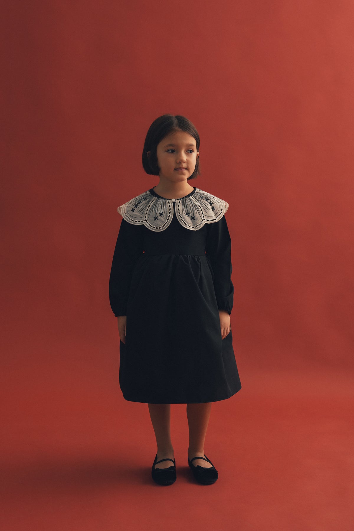 Dantel Yaka Kloş Elbise