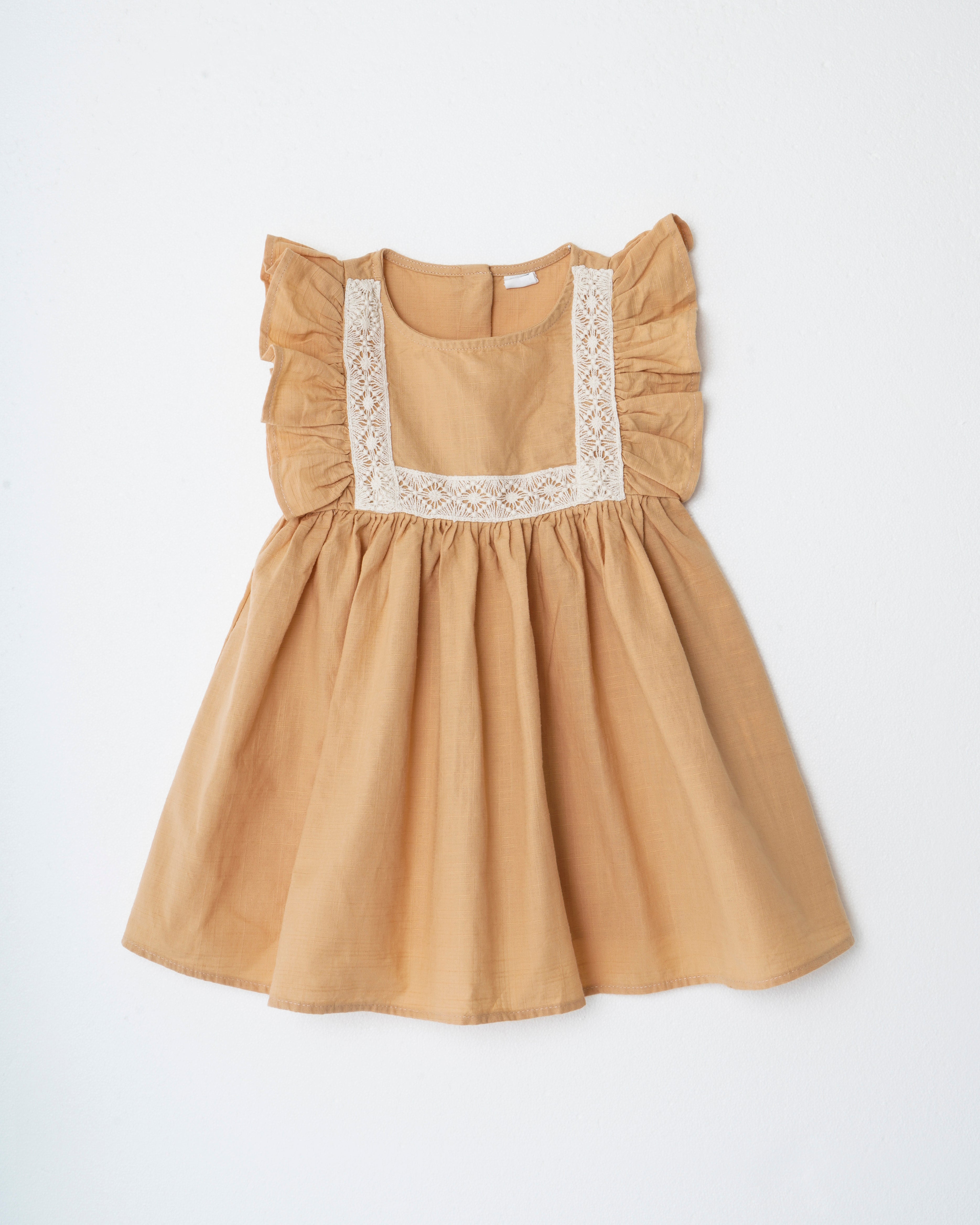 Makrome Detaylı Keten Elbise